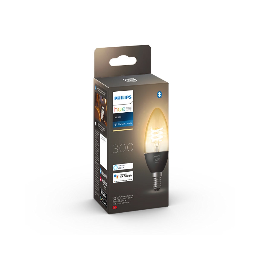LED Stmievateľná žiarovka Philips Hue WHITE FILAMENT E14/4,5W/230V 2100K
