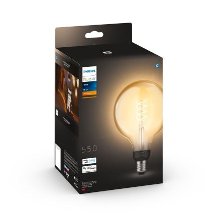 LED Stmievateľná žiarovka Philips Hue WHITE FILAMENT G125 E27/7W/230V 2100K