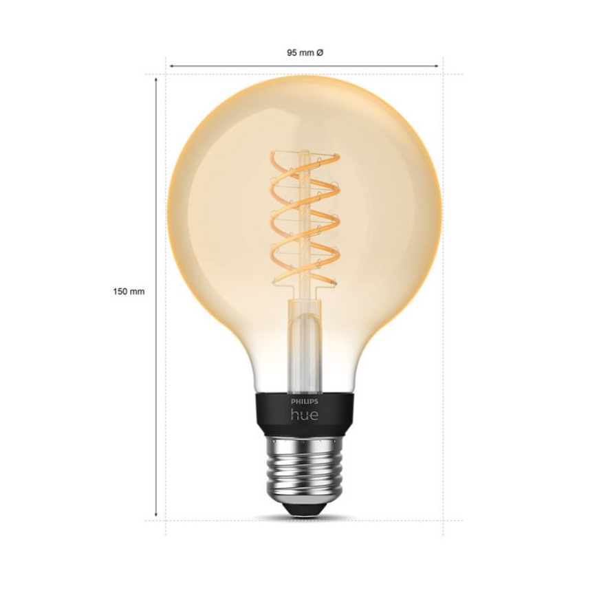 LED Stmievateľná žiarovka Philips Hue WHITE FILAMENT G93 E27/7,2W/230V 2100K