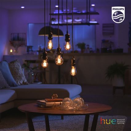 LED Stmievateľná žiarovka Philips Hue WHITE FILAMENT ST64 E27/7W/230V 2100K