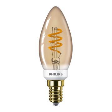 LED Stmievateľná žiarovka Philips VINTAGE B35 E14/3,5W/230V 2000K