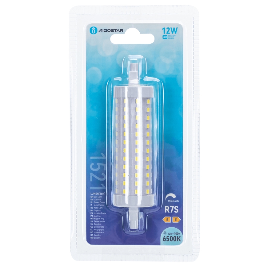 LED Stmievateľná žiarovka R7s/12W/230V 6500K - Aigostar