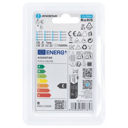 LED Stmievateľná žiarovka R7s/8W/230V 2700K - Aigostar