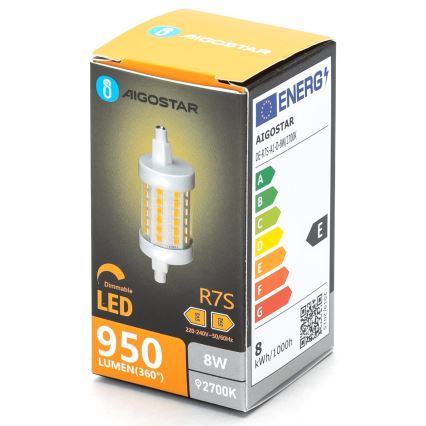 LED Stmievateľná žiarovka R7s/8W/230V 2700K - Aigostar