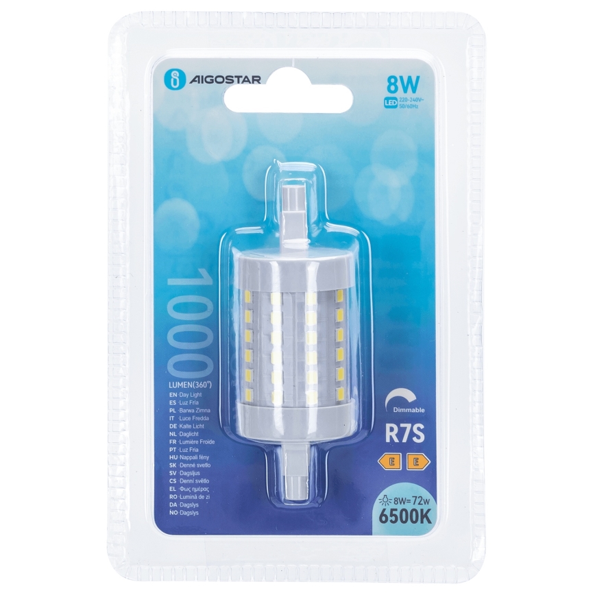 LED Stmievateľná žiarovka R7s/8W/230V 6500K - Aigostar