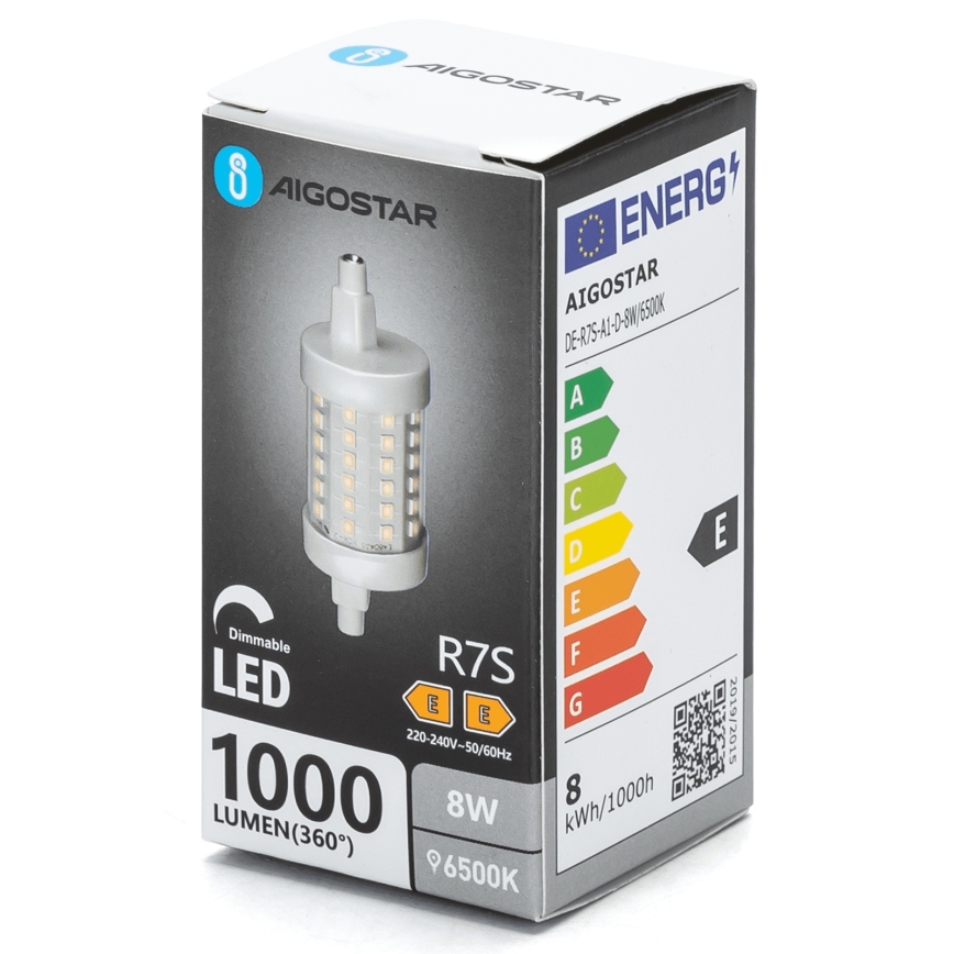 LED Stmievateľná žiarovka R7s/8W/230V 6500K - Aigostar