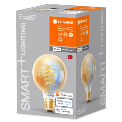 LED Stmievateľná žiarovka SMART+ FILAMENT GLOBE G80 E27/8W/230V 2200-5000K Wi-Fi - Ledvance