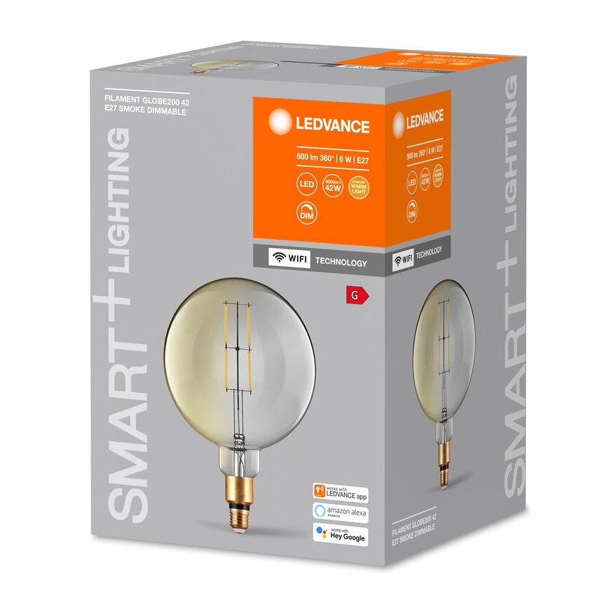 LED Stmievateľná žiarovka SMART+ GLOBE G200 E27/6W/230V 2500K Wi-Fi - Ledvance