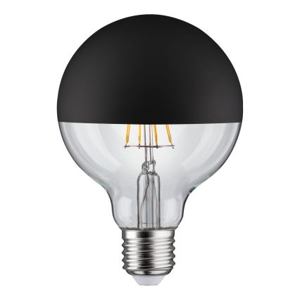 LED Stmievateľná žiarovka so zrkadlovým vrchlíkom GLOBE G95 E27/6,5W/230V 2700K čierna - Paulmann 28676