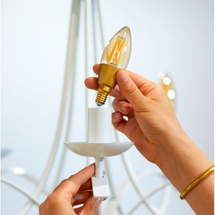 LED Stmievateľná žiarovka VINTAGE FILAMENT C35 E14/4,9W/230V 2000-5000K CRI 90 Wi-Fi - WiZ