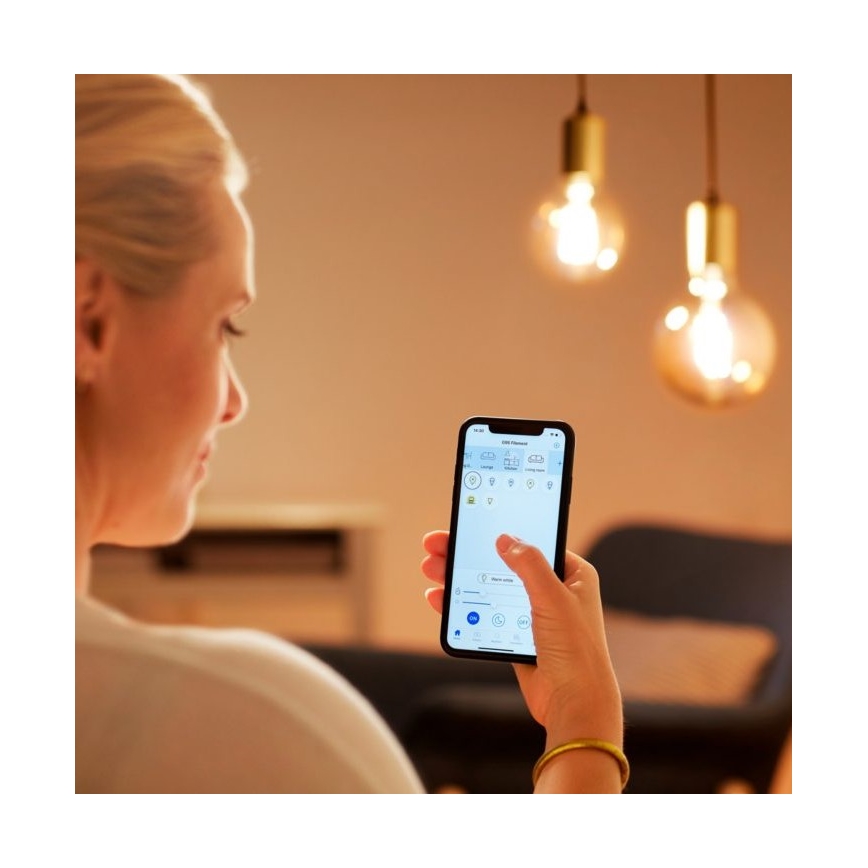 LED Stmievateľná žiarovka VINTAGE FILAMENT C35 E14/4,9W/230V 2000-5000K CRI 90 Wi-Fi - WiZ