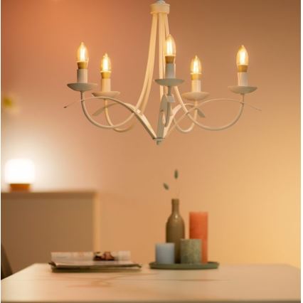 LED Stmievateľná žiarovka VINTAGE FILAMENT C35 E14/4,9W/230V 2000-5000K CRI 90 Wi-Fi - WiZ