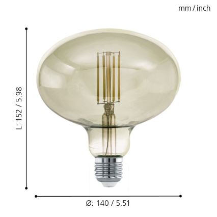 LED Stmievateľná žiarovka VINTAGE E27/4W/230V 3000K - Eglo 12599