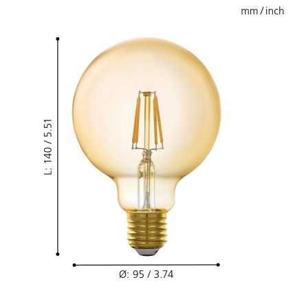 LED Stmievateľná žiarovka VINTAGE E27/5,5W/230V 2200K - Eglo 11866