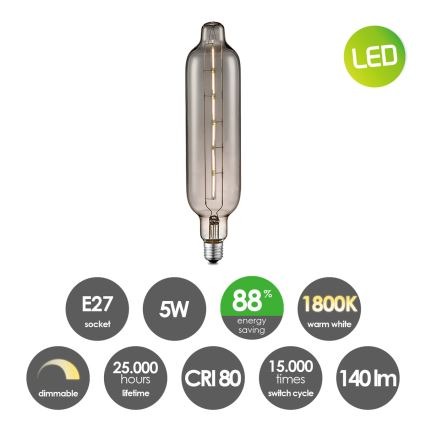 LED Stmievateľná žiarovka VINTAGE EDISON E27/5W/230V 1800K