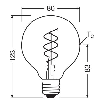 LED stmievateľná žiarovka VINTAGE FILAMENT E27/4,9W/230V 2200K CRI 90 - Osram