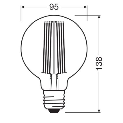 LED stmievateľná žiarovka VINTAGE FILAMENT E27/5,8W/230V 2200K - Osram