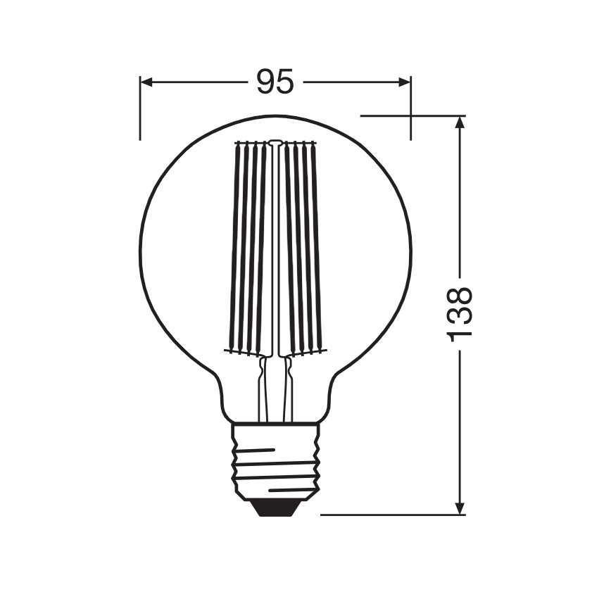 LED stmievateľná žiarovka VINTAGE FILAMENT E27/5,8W/230V 2200K - Osram