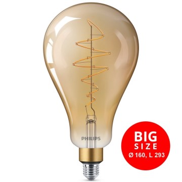 LED Stmievateľná žiarovka VINTAGE Philips A160 E27/6,5W/230V 2000K
