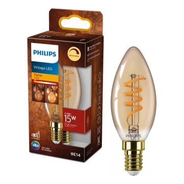 LED stmievateľná žiarovka VINTAGE Philips E14/2,5W/230V 1800K
