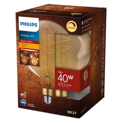LED Stmievateľná žiarovka VINTAGE Philips G200 E27/7W/230V 2000K