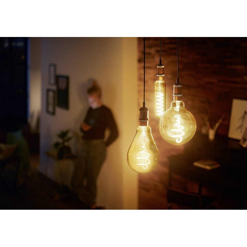 LED Stmievateľná žiarovka VINTAGE Philips T65 E27/6,5W/230V 2000K
