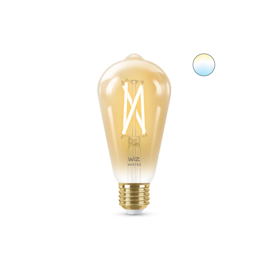 LED Stmievateľná žiarovka VINTAGE FILAMENT ST64 E27/7W/230V 2000-5000K CRI 90 Wi-Fi - WiZ