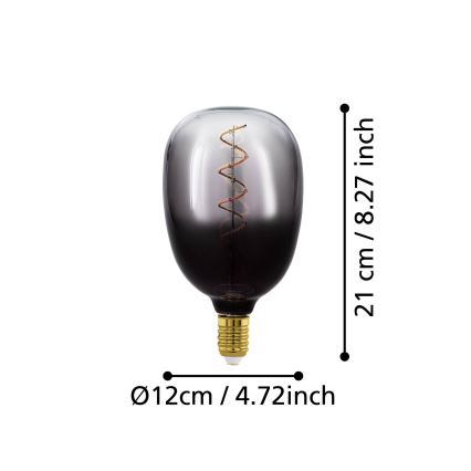LED stmievateľná žiarovka VINTAGE T120 E27/4W/230V 1800K dymová - Eglo 110227