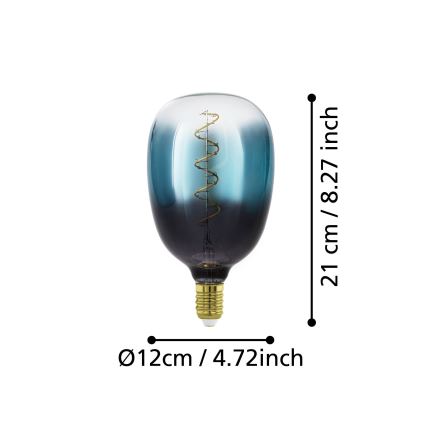 LED stmievateľná žiarovka VINTAGE T120 E27/4W/230V 2000K modrá - Eglo 110224