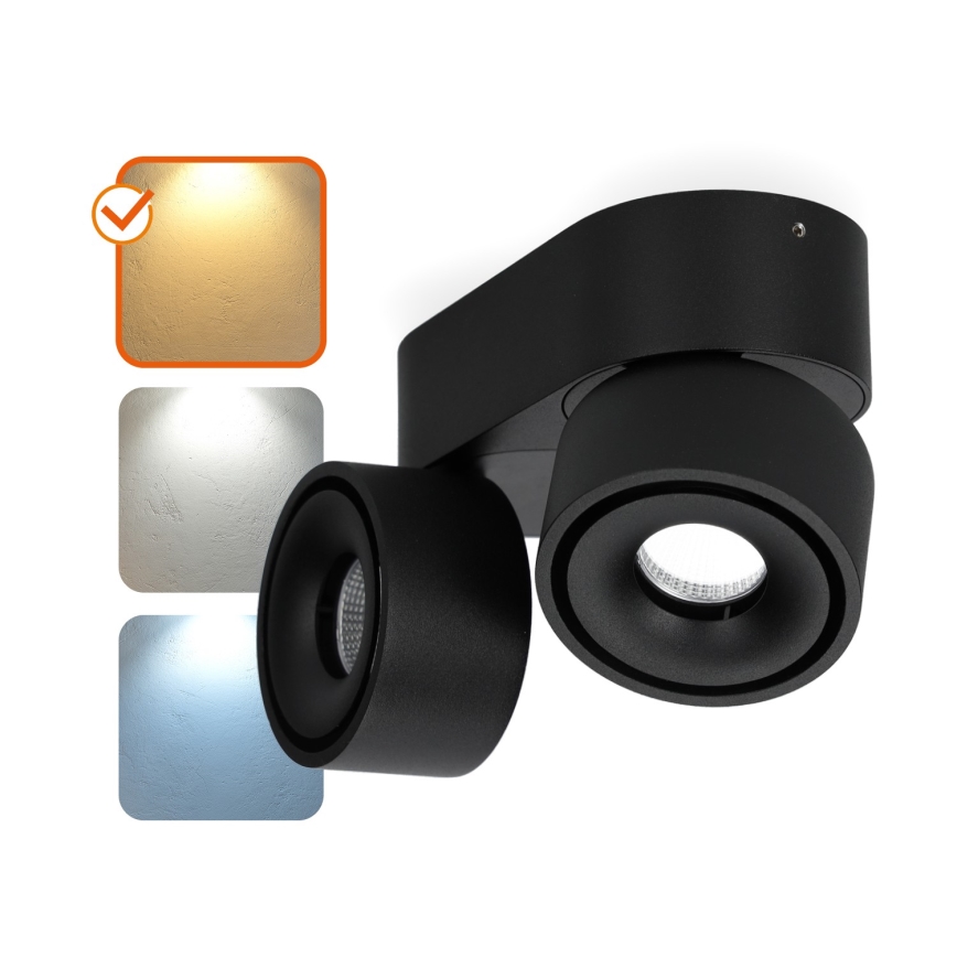 LED Stmievateľné bodové svietidlo LAHTI MINI 2xLED/9W/230V 3000K CRI 90 čierna