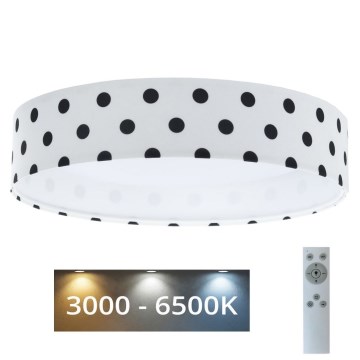 LED Stmievateľné detské stropné svietidlo SMART GALAXY KIDS LED/24W/230V 3000-6500K bodky biela/čierna + diaľkové ovládanie