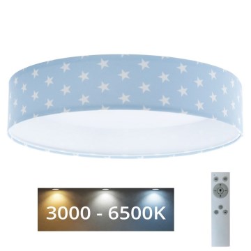 LED Stmievateľné detské stropné svietidlo SMART GALAXY KIDS LED/24W/230V 3000-6500K hviezdičky modrá/biela + diaľkové ovládanie