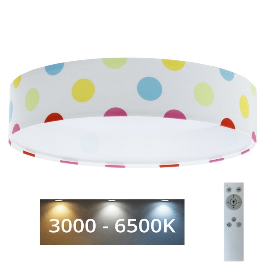 LED Stmievateľné detské svietidlo SMART GALAXY KIDS LED/24W/230V 3000-6500K bodky pestrofarebná + diaľkové ovládanie