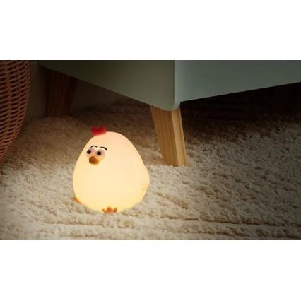 LED stmievateľné nabíjateľné detské nočné svetlo LED/1W/5V 3000K 800 mAh kurča