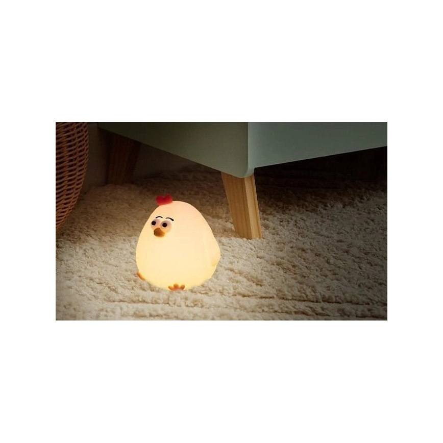 LED stmievateľné nabíjateľné detské nočné svetlo LED/1W/5V 3000K 800 mAh kurča