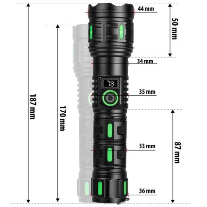 LED stmievateľná nabíjateľná svietilka s funkciou powerbanky LED/20W/5V IP44 1200 lm 5000 mAh