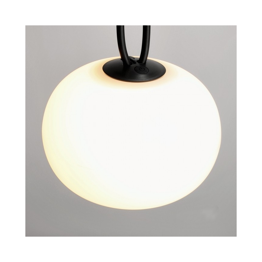 LED Stmievateľné nabíjacie vonkajšie svietidlo VENEZIA LED/1,5W/5V 2500K IP54 2600 mAh čierna
