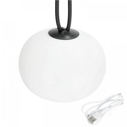 LED Stmievateľné nabíjacie vonkajšie svietidlo VENEZIA LED/1,5W/5V 2500K IP54 2600 mAh čierna