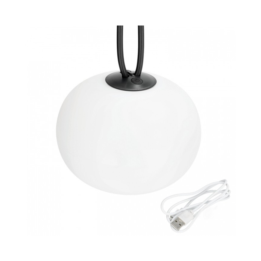 LED Stmievateľné nabíjacie vonkajšie svietidlo VENEZIA LED/1,5W/5V 2500K IP54 2600 mAh čierna