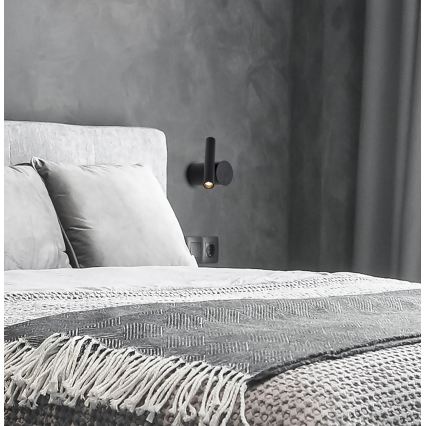 LED Stmievateľné nástenné bodové svietidlo PLANET LED/4W/230V čierne