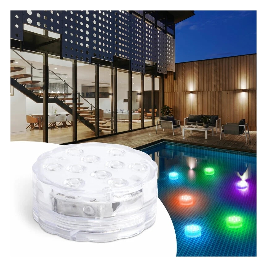 LED Stmievateľné osvetlenie do bazéna LED/3xAAA IP68 + diaľkové ovládanie