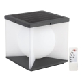 LED stmievateľné solárne nástenné svietidlo LED/8W/3,7V IP65 3000K 5200 mAh + diaľkové ovládanie