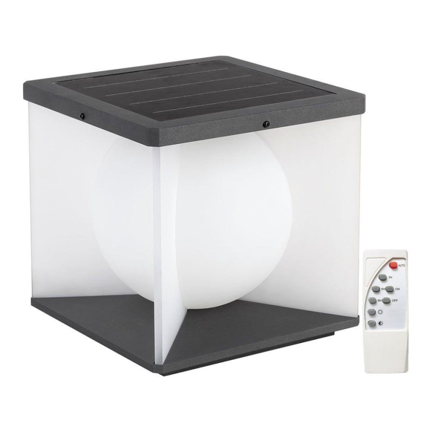 LED Stmievateľné solárne nástenné svietidlo LED/8W/3,7V IP65 3000K 5200 mAh + diaľkové ovládanie