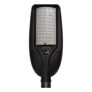 LED stmievateľné solárne pouličné svietidlo so senzorom VENICE LED/50W/3,2V 4000 mAh IP65 čierne + diaľkové ovládanie