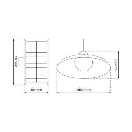 LED Stmievateľné solárne závesné svietidlo so súmrakovým senzorom LED/6W/3,7V 800 mAh IP44 + diaľkové ovládanie