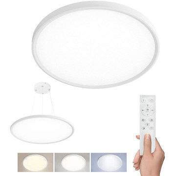 LED stmievateľné stropné prisadené alebo závesné svietidlo LED/40W/230V 3000-6500K + diaľkové ovládanie