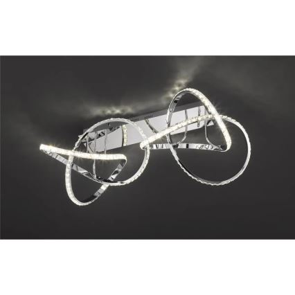 LED stmievateľné stropné svietidlo ABRO LED/49W/230V lesklý chróm