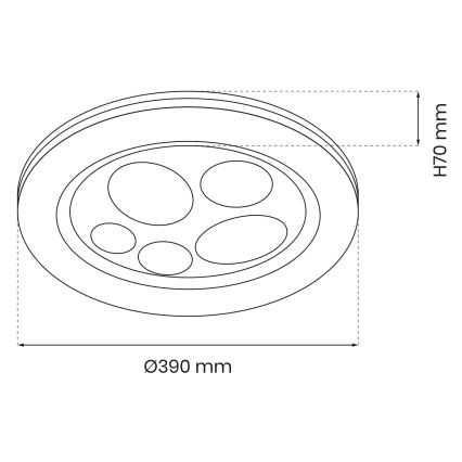 LED Stmievateľné stropné svietidlo BUBBLES LED/48W/230V + diaľkové ovládanie