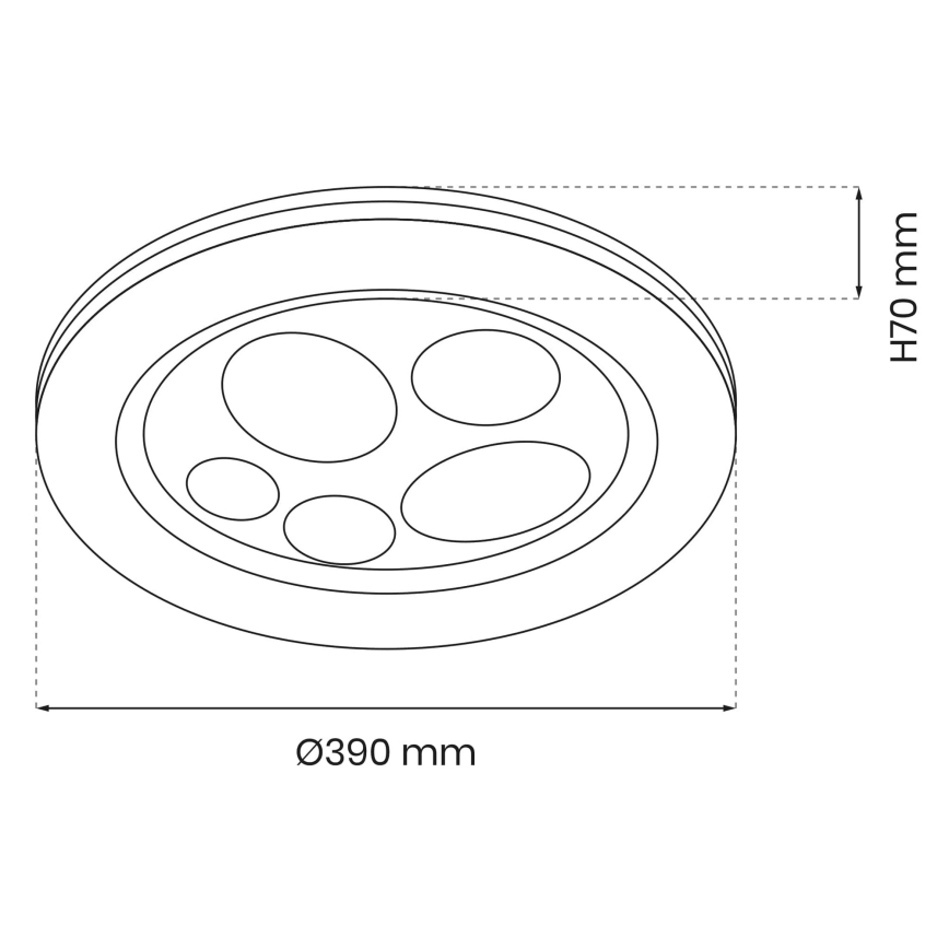 LED Stmievateľné stropné svietidlo BUBBLES LED/48W/230V + diaľkové ovládanie
