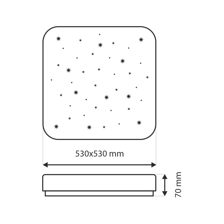 LED Stmievateľné stropné svietidlo FLORA LED/60W/230V 2700-6500K 53x53 cm + diaľkové ovládanie